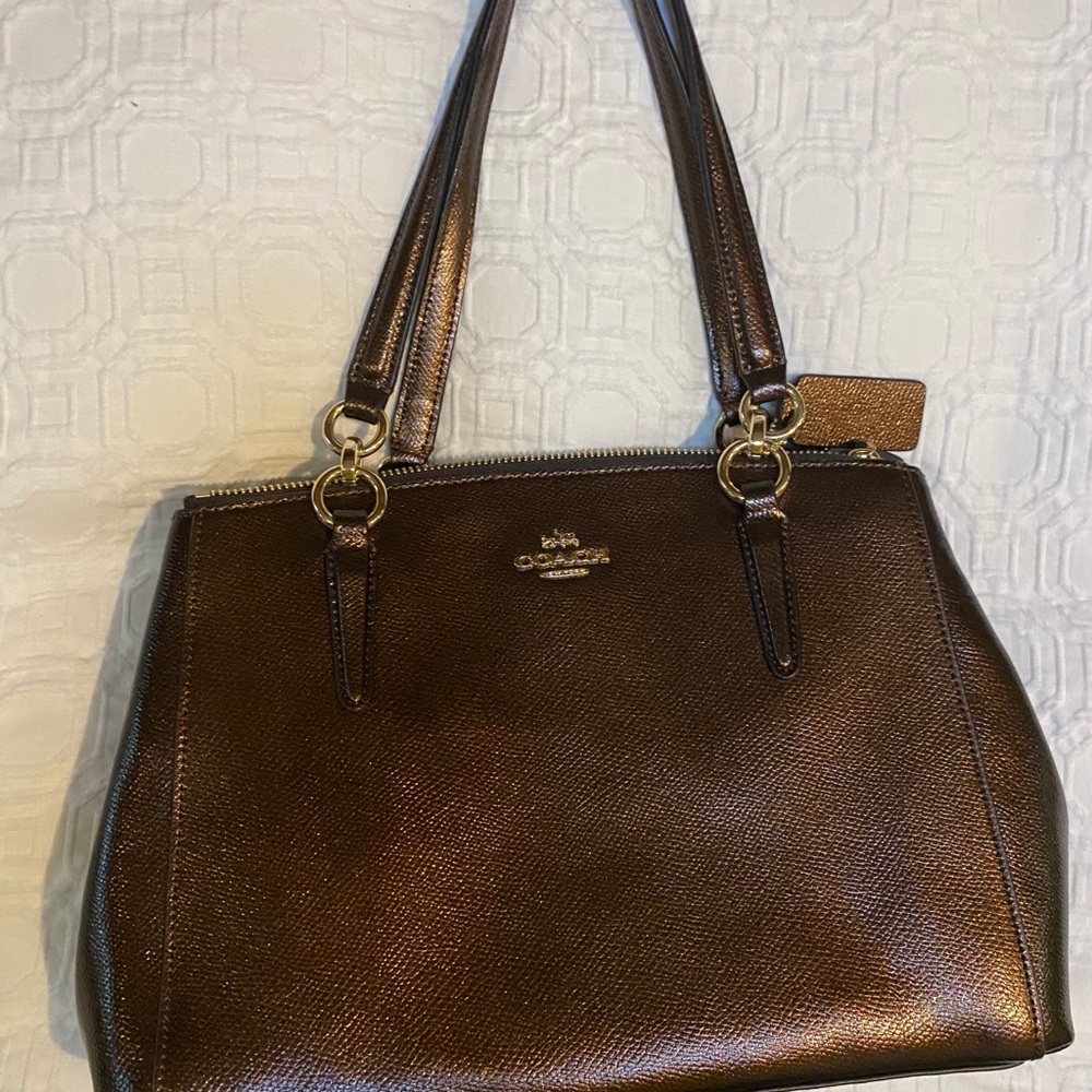 COACH Metallic Chocolate Brown Handbag - Picture 4 of 11